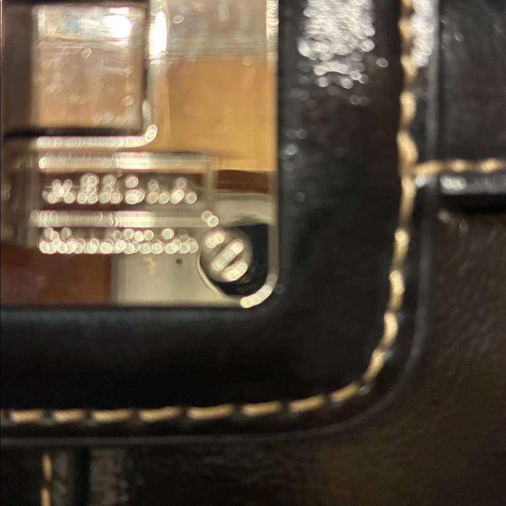 Merona Black‎ Leather Shoulder Bag with Chain Strap